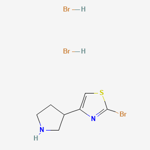 molecular formula C7H11Br3N2S B15313459 2-Bromo-4-(pyrrolidin-3-yl)-1,3-thiazoledihydrobromide 