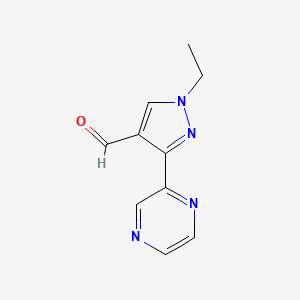 molecular formula C10H10N4O B1531348 1-ethyl-3-(pyrazin-2-yl)-1H-pyrazole-4-carbaldehyde CAS No. 1339536-89-8