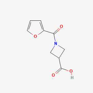 molecular formula C9H9NO4 B1531350 1-(Furan-2-carbonyl)azetidine-3-carboxylic acid CAS No. 1343003-88-2