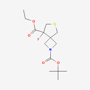 molecular formula C14H22FNO4S B15313505 2-Tert-butyl 8-ethyl 8-fluoro-6-thia-2-azaspiro[3.4]octane-2,8-dicarboxylate 