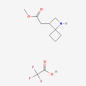 molecular formula C11H16F3NO4 B15313519 Methyl2-{1-azaspiro[3.3]heptan-3-yl}acetate,trifluoroaceticacid 