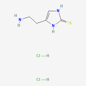 molecular formula C5H11Cl2N3S B15313525 5-(2-aminoethyl)-1H-imidazole-2-thiol dihydrochloride 