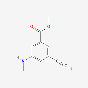 molecular formula C11H11NO2 B15313546 Methyl 3-ethynyl-5-(methylamino)benzoate 