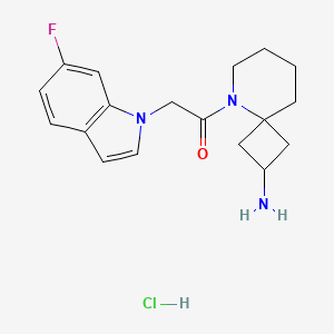 1-(2-Amino-5-azaspiro[3.5]nonan-5-yl)-2-(6-fluoroindol-1-yl)ethanone;hydrochloride