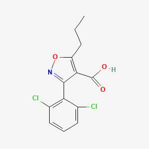molecular formula C13H11Cl2NO3 B1531359 3-(2,6-Dichlorophenyl)-5-propyl-1,2-oxazole-4-carboxylic acid CAS No. 774605-57-1