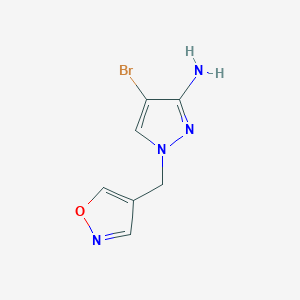 molecular formula C7H7BrN4O B15313607 4-Bromo-1-(isoxazol-4-ylmethyl)-1h-pyrazol-3-amine 