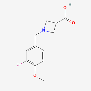 molecular formula C12H14FNO3 B1531363 1-(3-Fluoro-4-methoxybenzyl)azetidine-3-carboxylic acid CAS No. 1410312-61-6