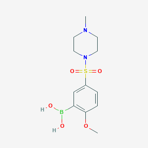 molecular formula C12H19BN2O5S B1531365 (2-Methoxy-5-((4-methylpiperazin-1-yl)sulfonyl)phenyl)boronic acid CAS No. 1704080-61-4