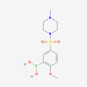 molecular formula C12H19BN2O5S B1531365 Ácido (2-metoxifenil)-5-((4-metilpiperazin-1-il)sulfonil)borónico CAS No. 1704080-61-4