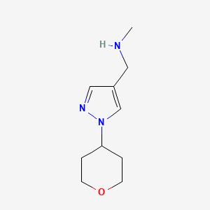 molecular formula C10H17N3O B1531366 methyl({[1-(oxan-4-yl)-1H-pyrazol-4-yl]methyl})amine CAS No. 1343430-57-8