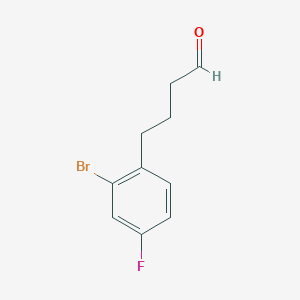 molecular formula C10H10BrFO B15313661 4-(2-Bromo-4-fluorophenyl)butanal 