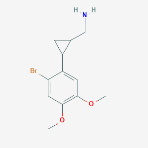 molecular formula C12H16BrNO2 B15313680 (2-(2-Bromo-4,5-dimethoxyphenyl)cyclopropyl)methanamine 