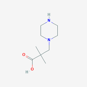 2,2-Dimethyl-3-(piperazin-1-yl)propanoic acid