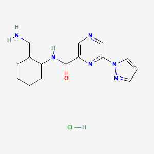 N-(2-(Aminomethyl)cyclohexyl)-6-(1H-pyrazol-1-yl)pyrazine-2-carboxamide hydrochloride