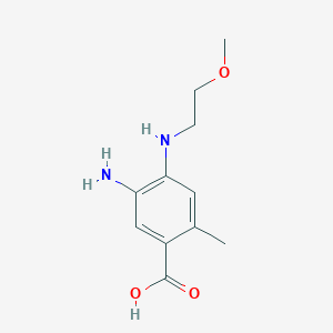 molecular formula C11H16N2O3 B1531372 5-Amino-2-methyl-4-{[2-(methyloxy)ethyl]amino}benzoic acid CAS No. 1338346-22-7