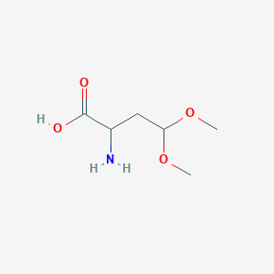 molecular formula C6H13NO4 B15313727 2-Amino-4,4-dimethoxybutanoicacid 