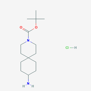 molecular formula C15H29ClN2O2 B1531375 Tert-butyl 9-amino-3-azaspiro[5.5]undecane-3-carboxylate hydrochloride CAS No. 2098106-06-8