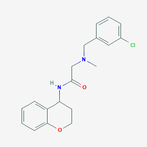 molecular formula C19H21ClN2O2 B15313789 2-((3-Chlorobenzyl)(methyl)amino)-N-(chroman-4-yl)acetamide CAS No. 923720-58-5