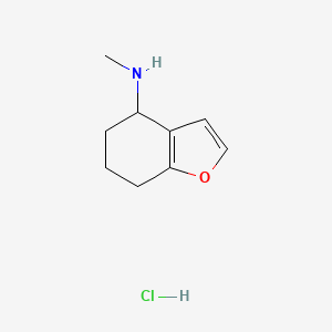 molecular formula C9H14ClNO B1531379 N-methyl-4,5,6,7-tetrahydro-1-benzofuran-4-amine hydrochloride CAS No. 2098000-31-6