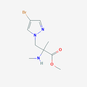 molecular formula C9H14BrN3O2 B15313791 Methyl 3-(4-bromo-1h-pyrazol-1-yl)-2-methyl-2-(methylamino)propanoate 