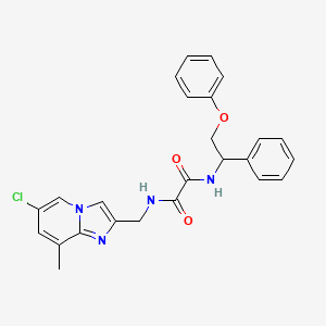 molecular formula C25H23ClN4O3 B15313833 N-({6-chloro-8-methylimidazo[1,2-a]pyridin-2-yl}methyl)-N'-(2-phenoxy-1-phenylethyl)ethanediamide 