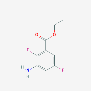 molecular formula C9H9F2NO2 B15313838 Ethyl 3-amino-2,5-difluorobenzoate 