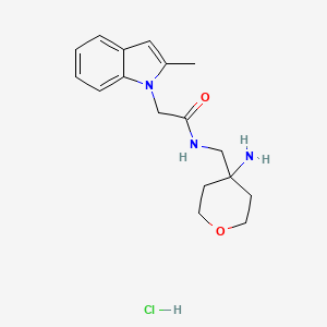 molecular formula C17H24ClN3O2 B15313857 N-[(4-aminooxan-4-yl)methyl]-2-(2-methylindol-1-yl)acetamide;hydrochloride 