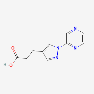 molecular formula C10H10N4O2 B1531386 3-[1-(pyrazin-2-yl)-1H-pyrazol-4-yl]propanoic acid CAS No. 2098030-01-2