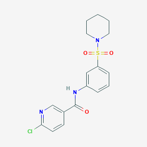 6-chloro-N-(3-piperidin-1-ylsulfonylphenyl)pyridine-3-carboxamide