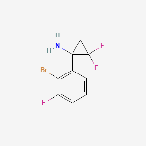 1-(2-Bromo-3-fluorophenyl)-2,2-difluorocyclopropan-1-amine