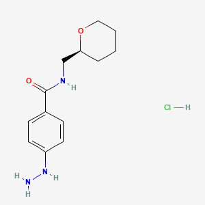 molecular formula C13H20ClN3O2 B15313906 4-hydrazinyl-N-{[(2S)-oxan-2-yl]methyl}benzamide hydrochloride 