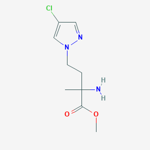 molecular formula C9H14ClN3O2 B15313945 Methyl 2-amino-4-(4-chloro-1h-pyrazol-1-yl)-2-methylbutanoate 