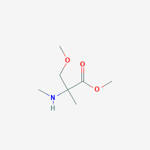 molecular formula C7H15NO3 B15313953 Methyl 3-methoxy-2-methyl-2-(methylamino)propanoate 