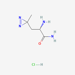 molecular formula C5H11ClN4O B15313974 (2S)-2-amino-3-(3-methyl-3H-diazirin-3-yl)propanamide hydrochloride 