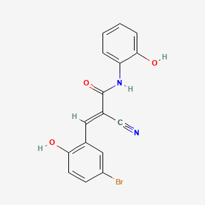 molecular formula C16H11BrN2O3 B15313998 (2E)-3-(5-bromo-2-hydroxyphenyl)-2-cyano-N-(2-hydroxyphenyl)prop-2-enamide 