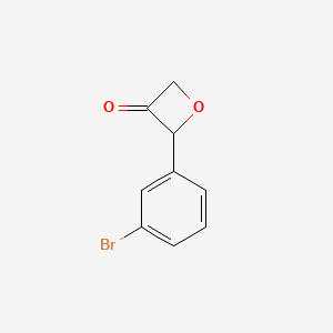 molecular formula C9H7BrO2 B15314054 2-(3-Bromophenyl)oxetan-3-one 