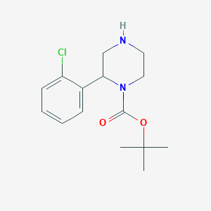 molecular formula C15H21ClN2O2 B15314060 Tert-butyl 2-(2-chlorophenyl)piperazine-1-carboxylate 