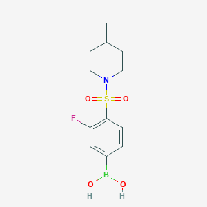 molecular formula C12H17BFNO4S B1531407 (3-氟-4-((4-甲基哌啶-1-基)磺酰基)苯基)硼酸 CAS No. 1704120-89-7