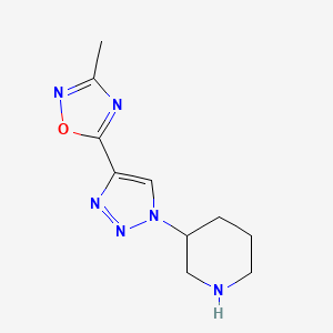 B1531409 3-[4-(3-Methyl-[1,2,4]oxadiazol-5-yl)-[1,2,3]triazol-1-yl]-piperidine CAS No. 1707734-95-9