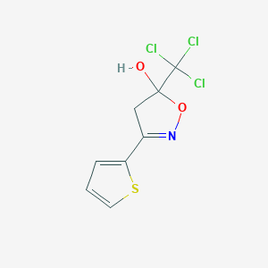 3-(Thiophen-2-yl)-5-(trichloromethyl)-4,5-dihydro-1,2-oxazol-5-ol