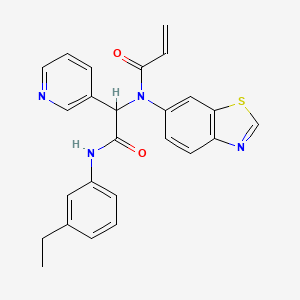 N-(1,3-benzothiazol-6-yl)-N-[2-(3-ethylanilino)-2-oxo-1-pyridin-3-ylethyl]prop-2-enamide