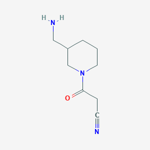 molecular formula C9H15N3O B1531423 3-(3-(Aminomethyl)piperidin-1-yl)-3-oxopropanenitrile CAS No. 1353897-70-7