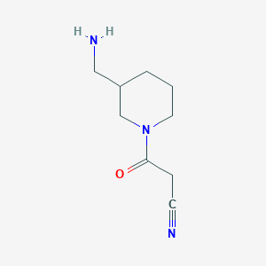 molecular formula C9H15N3O B1531423 3-(3-(氨甲基)哌啶-1-基)-3-氧代丙腈 CAS No. 1353897-70-7