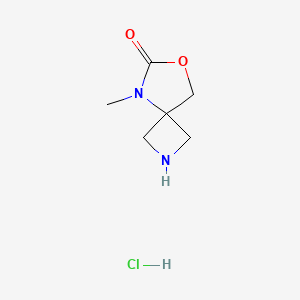 molecular formula C6H11ClN2O2 B15314234 5-Methyl-7-oxa-2,5-diazaspiro[3.4]octan-6-onehydrochloride CAS No. 2825011-64-9