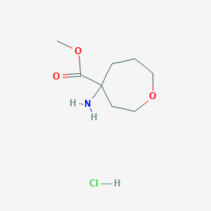 molecular formula C8H16ClNO3 B15314286 Methyl4-aminooxepane-4-carboxylatehydrochloride 