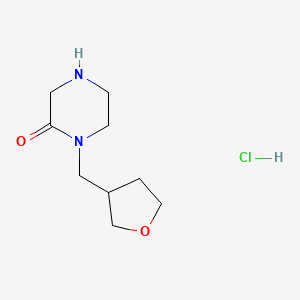 molecular formula C9H17ClN2O2 B1531432 1-[(Oxolan-3-yl)methyl]piperazin-2-one hydrochloride CAS No. 2098129-83-8