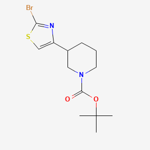 molecular formula C13H19BrN2O2S B15314321 Tert-butyl 3-(2-bromo-1,3-thiazol-4-yl)piperidine-1-carboxylate 