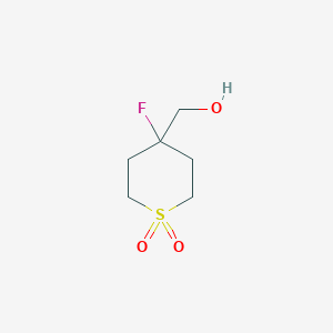 molecular formula C6H11FO3S B1531433 4-Fluoro-4-(hydroxymethyl)-1lambda6-thiane-1,1-dione CAS No. 2097970-86-8