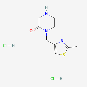 molecular formula C9H15Cl2N3OS B1531434 1-[(2-Methyl-1,3-thiazol-4-yl)methyl]piperazin-2-one dihydrochloride CAS No. 2098126-78-2