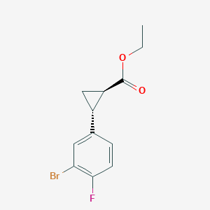 molecular formula C12H12BrFO2 B1531435 rac-Ethyl 2-(3-bromo-4-fluorophenyl)-trans-cyclopropanecarboxylate CAS No. 1297549-54-2